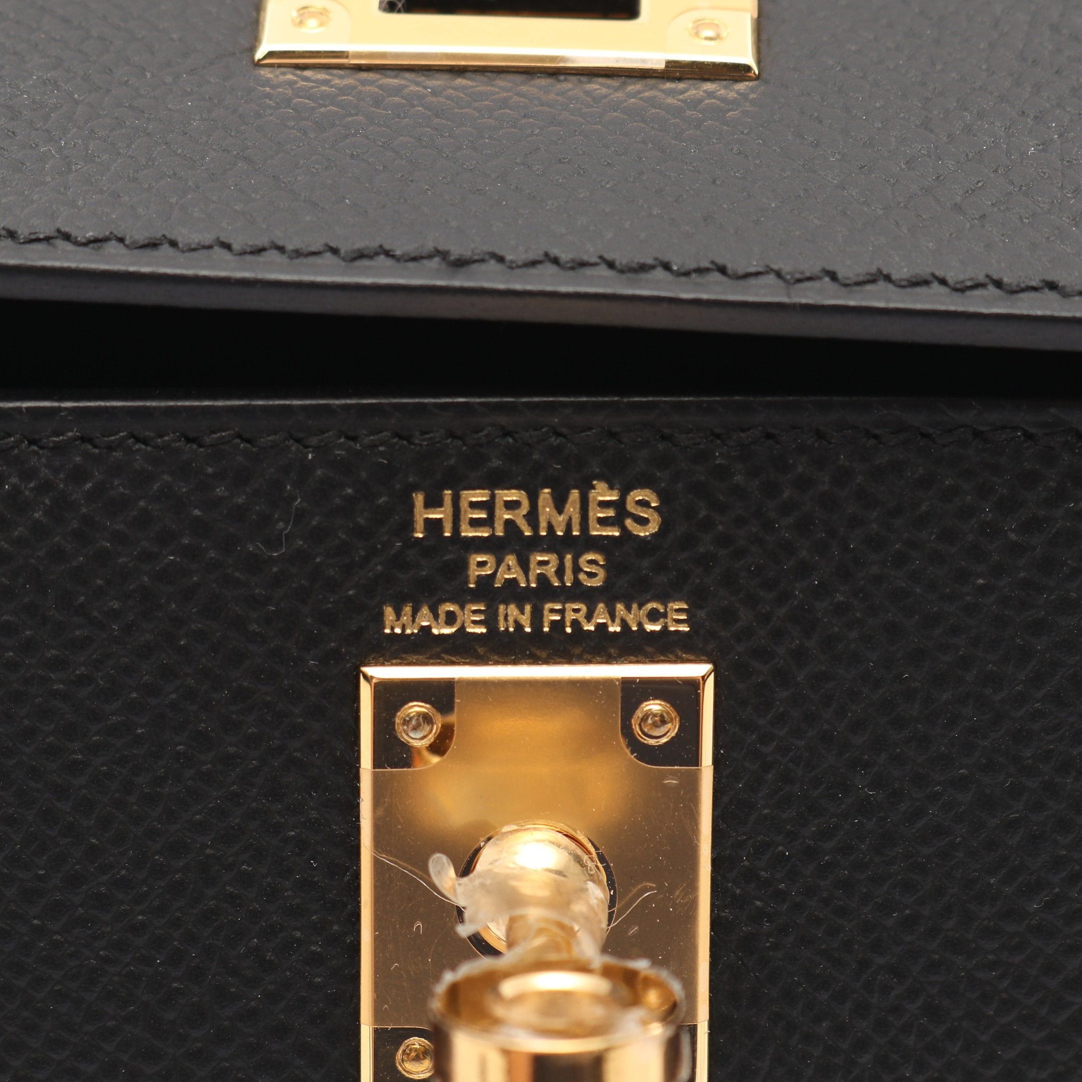 Hermes Hermes Kelly 25 Handbag Veau Epsom Black Gold Hardware Outside Sewing Double Engraved Size ONE SIZE - 4 Thumbnail