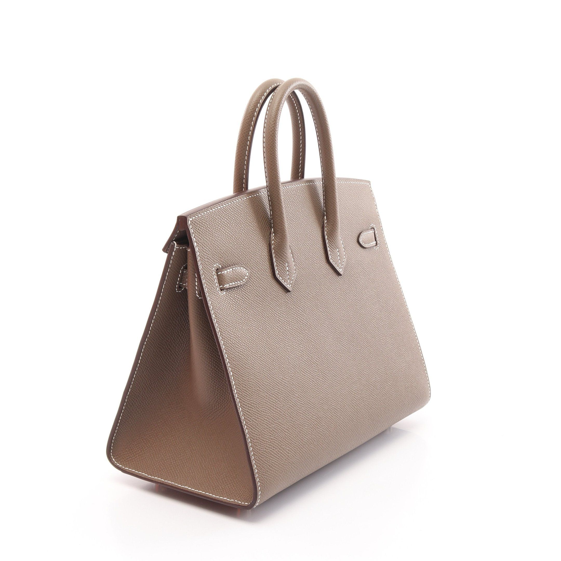 Hermes Hermes Birkin Serie 25 Etoupe Handbag Veau Epsom Gray Beige Silver Hardware Double Engraved Size ONE SIZE - 2 Thumbnail