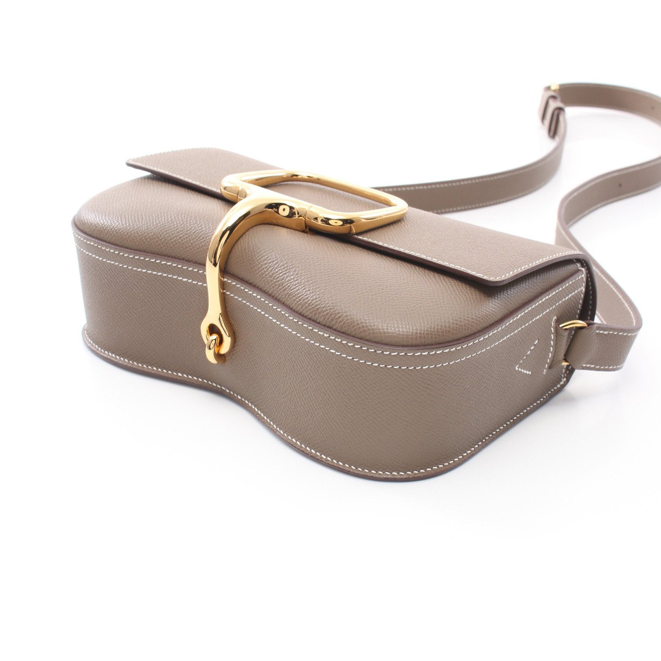 Hermes Hermes Della Cavalleria Elan Etoupe Shoulder Bag Veau Epsom Gray Brown Gold Hardware B Stamp Size ONE SIZE - 11 Thumbnail