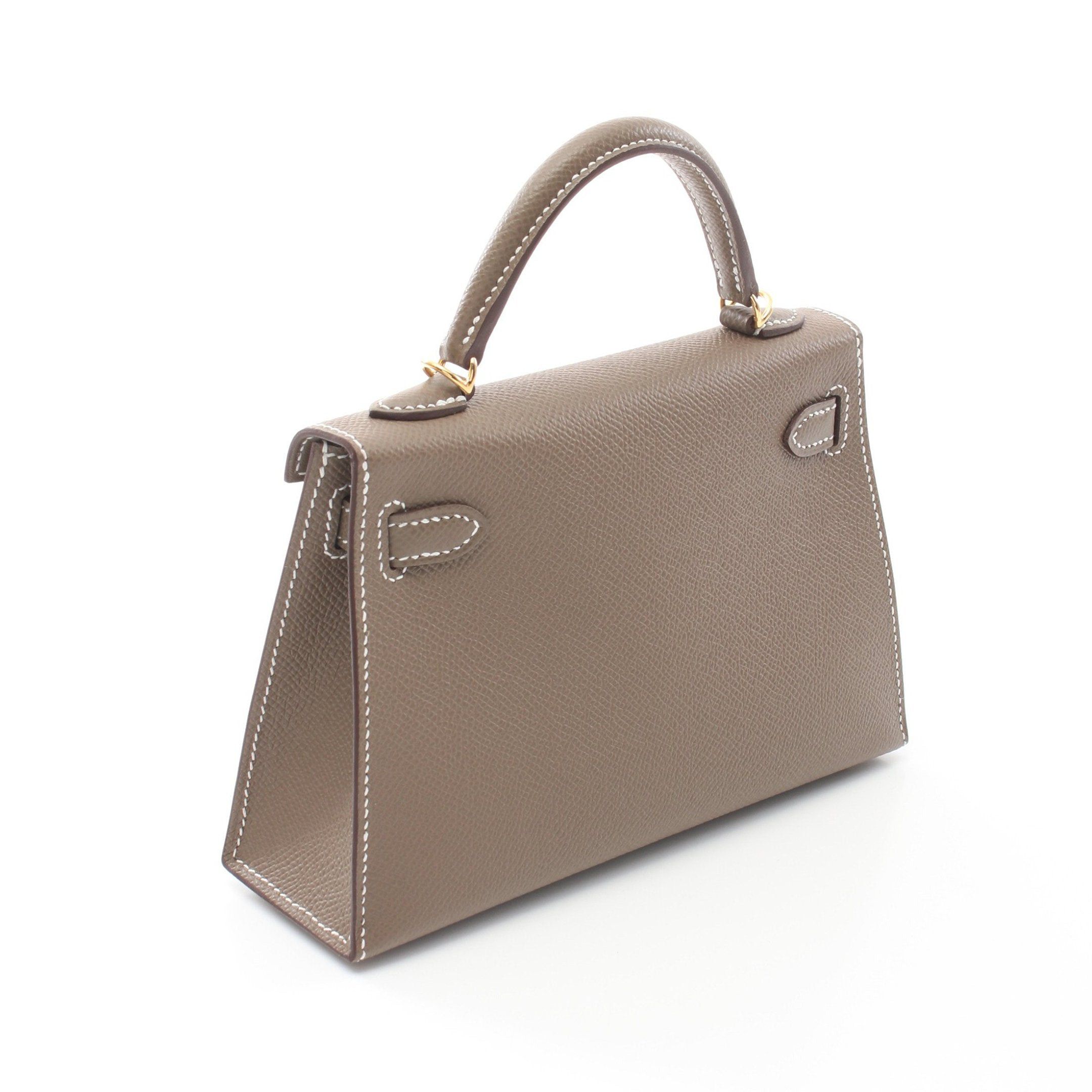 Hermes Hermes Mini Kelly 2 Handbag Veau Epsom Gray Brown Gold Hardware K Stamp Size ONE SIZE - 2 Thumbnail