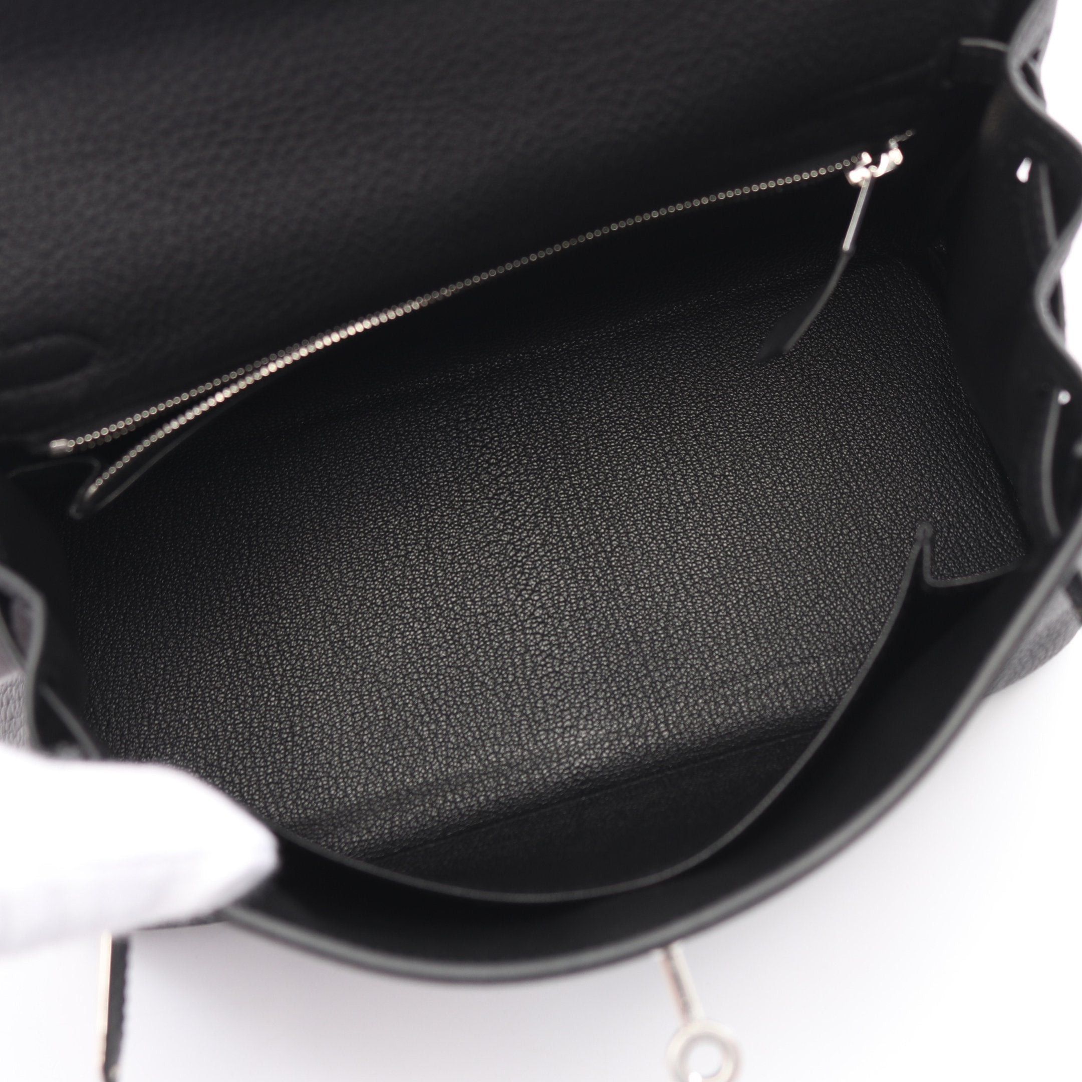 Hermes Hermes Kelly 25 Handbag Togo Black Silver Hardware Inner Stitch K Stamp Size ONE SIZE - 3 Thumbnail