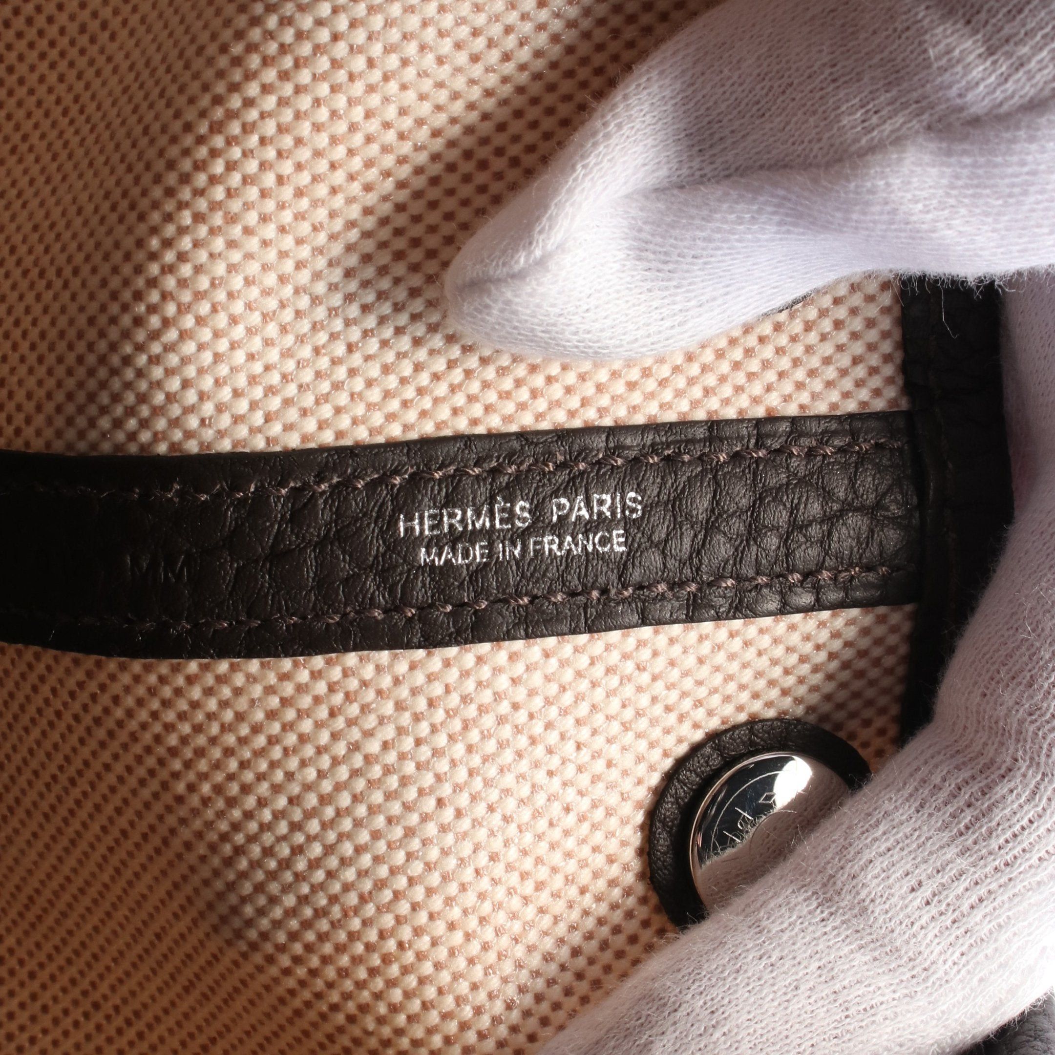 Hermes Hermes Neo Garden 23 Handbag Tote Bag Toile Ash Leather Beige Dark Brown Silver Hardware Double Engraved Size ONE SIZE - 4 Thumbnail