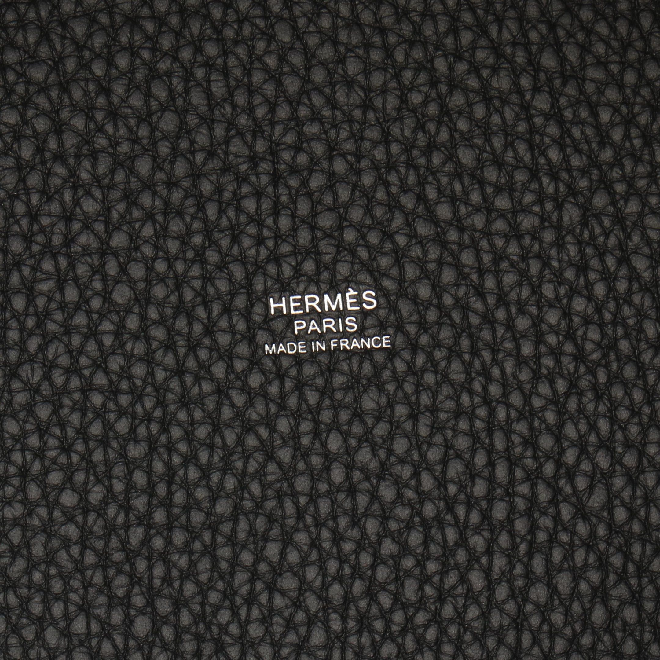 Hermes Hermes Picotane Lock Mm Handbag Clemence Leather Black Silver Hardware K Stamp Size ONE SIZE - 4 Thumbnail