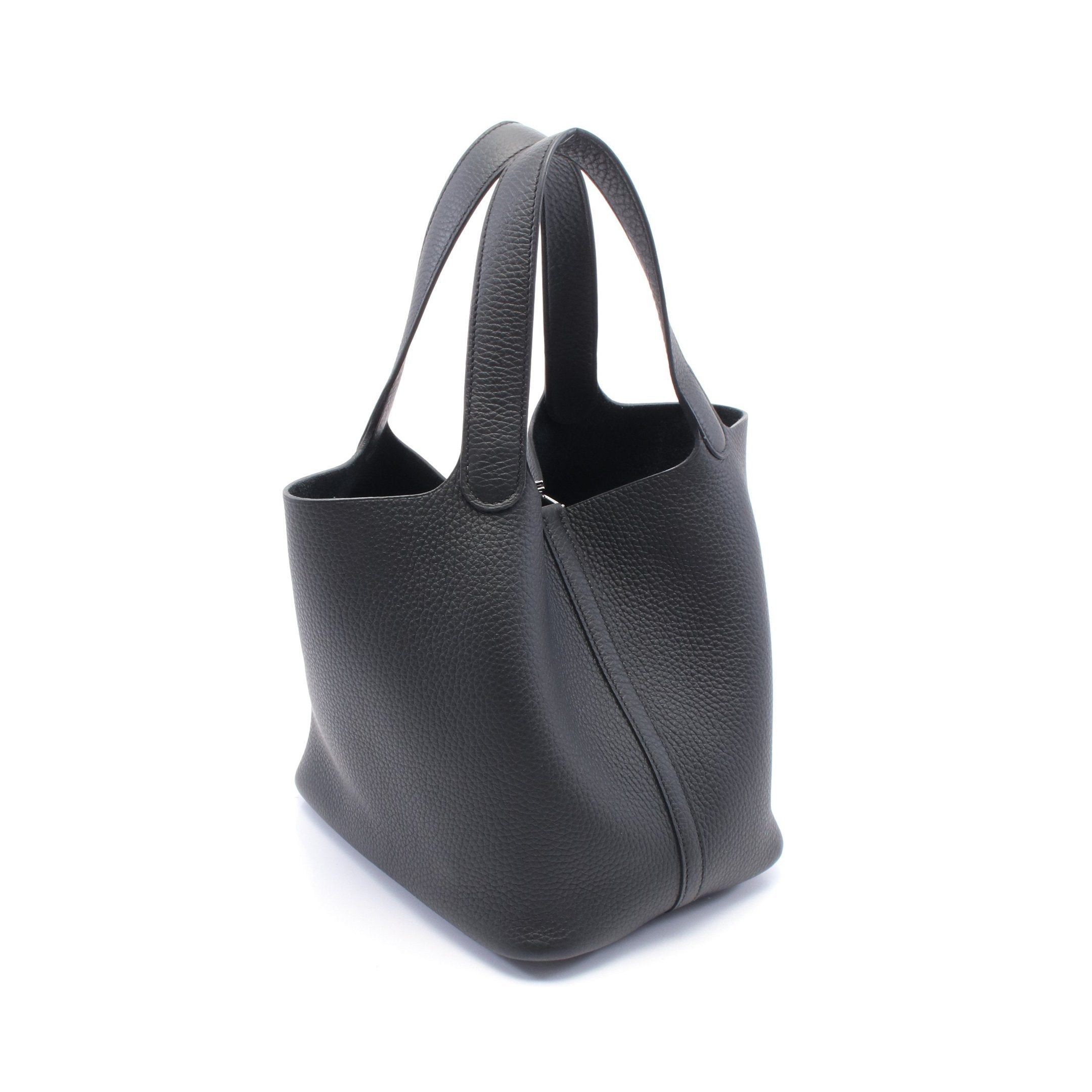 Hermes Hermes Picotane Lock Mm Handbag Clemence Leather Black Silver Hardware K Stamp Size ONE SIZE - 2 Thumbnail