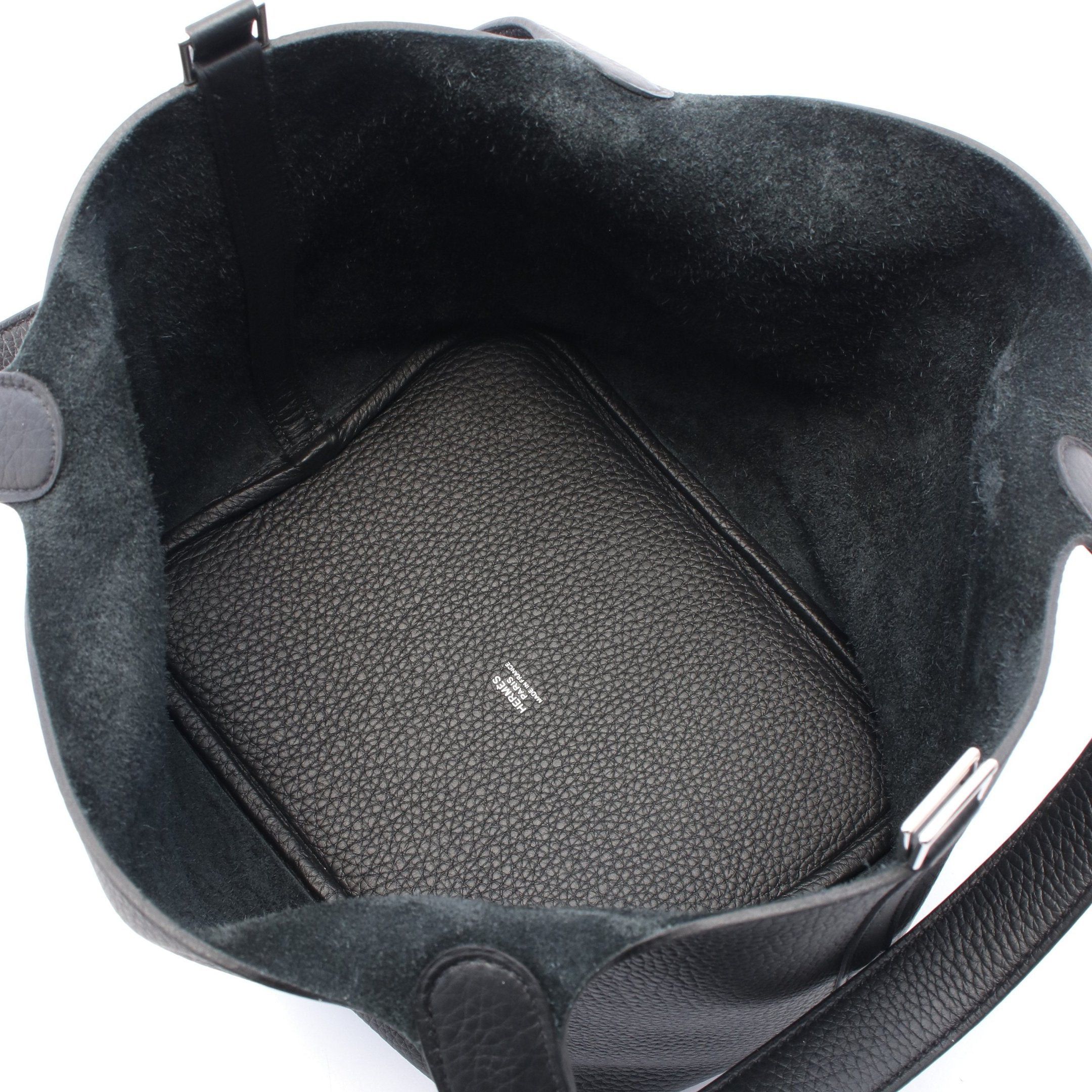 Hermes Hermes Picotane Lock Mm Handbag Clemence Leather Black Silver Hardware K Stamp Size ONE SIZE - 3 Thumbnail
