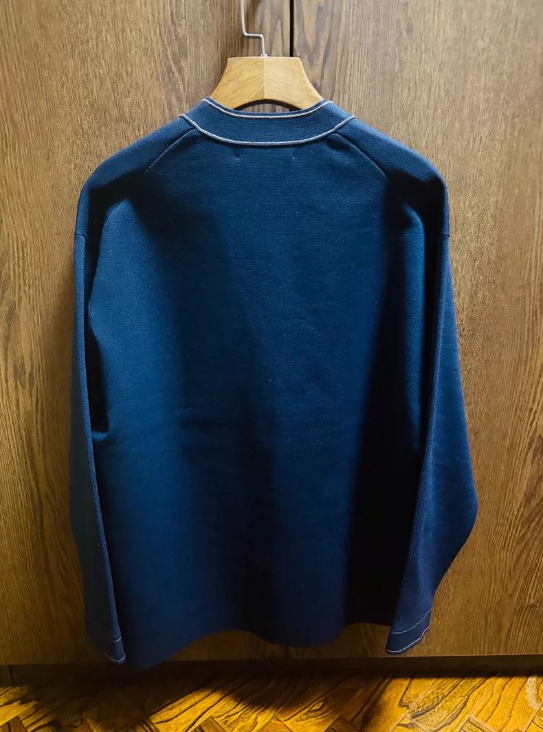 Japanese Brand Men's Long Sleeve Knit Cardigan in Dark Navy Size US M / EU 48-50 / 2 - 2 Thumbnail