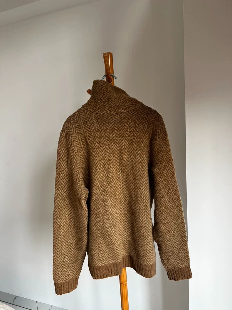 Ralph Lauren Purple Label Ralph Lauren Herringbone Pattern Sweater Size US XL / EU 56 / 4 - 2 Thumbnail