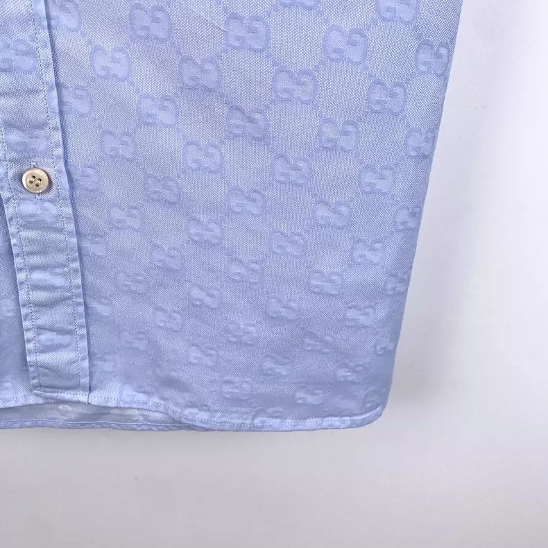 Gucci Gucci Light Blue Logo Short Sleeve Shirt Size US L / EU 52-54 / 3 - 4 Thumbnail