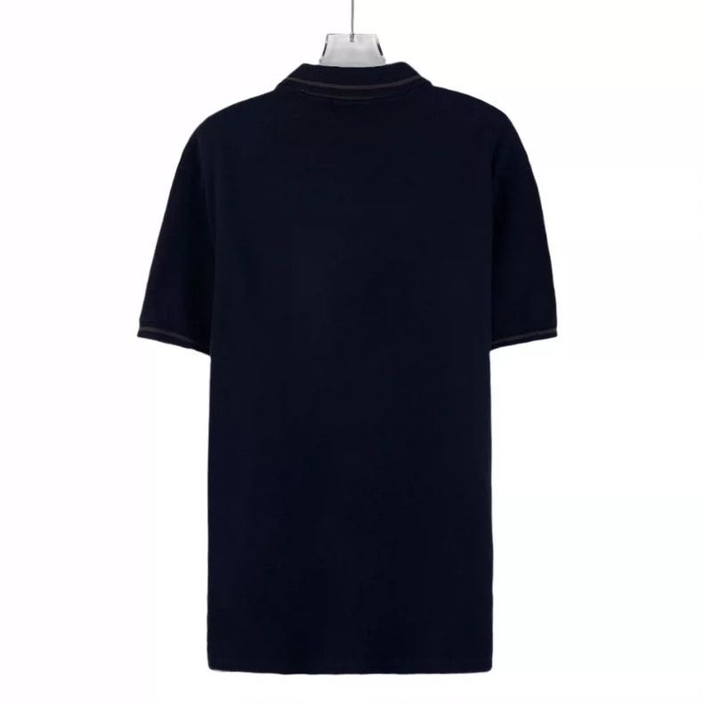 Ermenegildo Zegna Ermenegildo Zegna Navy Cotton Polo Shirt Size US L / EU 52-54 / 3 - 2 Thumbnail