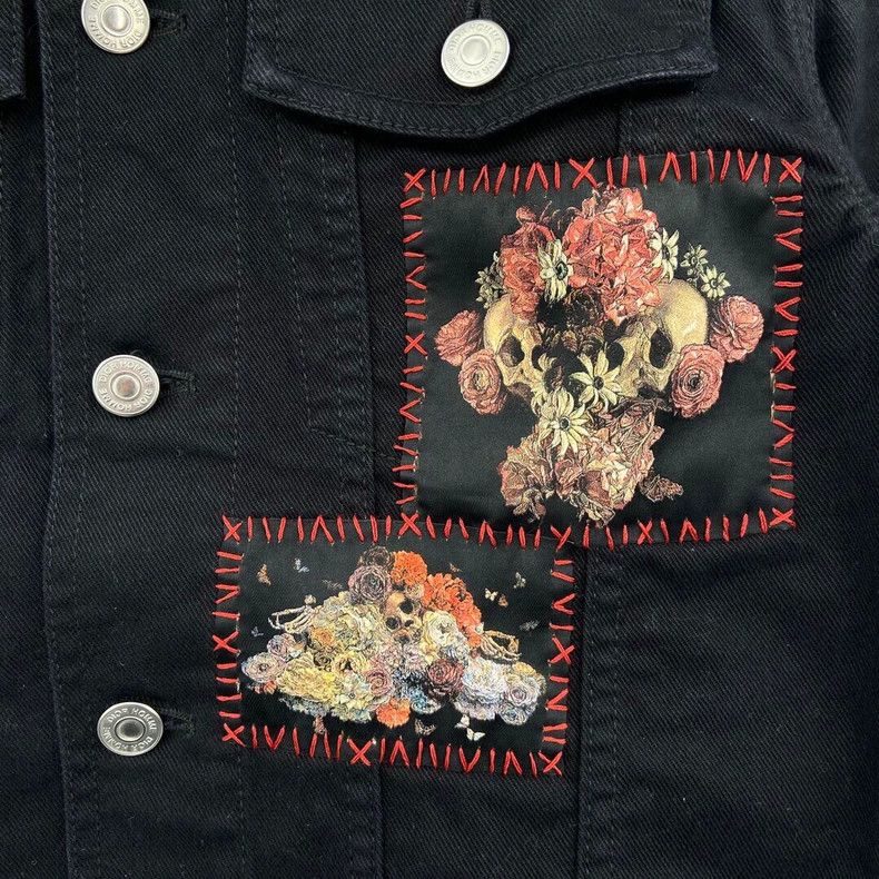 Dior Dior Floral Skull Denim Jacket Size US L / EU 52-54 / 3 - 3 Thumbnail