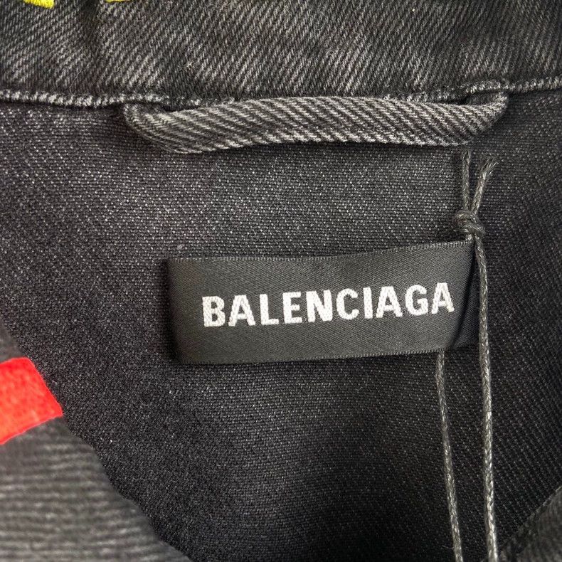Balenciaga Balenciaga Rainbow Embroidered Denim Jacket Size US M / EU 48-50 / 2 - 3 Thumbnail
