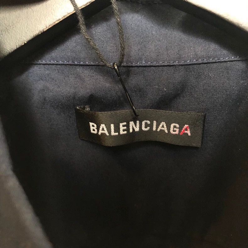 Balenciaga Balenciaga Navy Short Sleeve Shirt Size US M / EU 48-50 / 2 - 3 Thumbnail