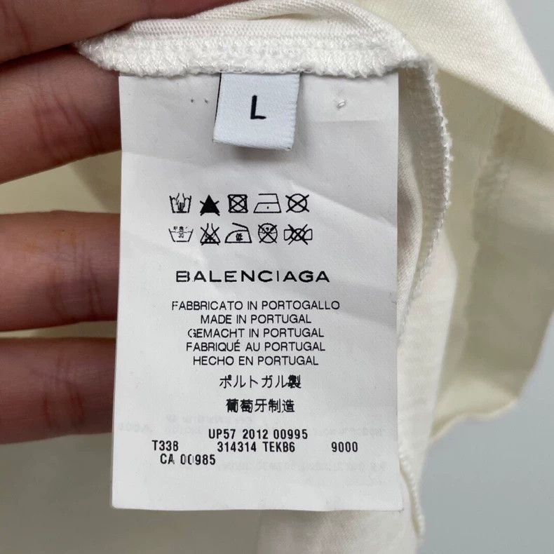 Balenciaga Balenciaga White Embroidered Short Sleeve Shirt Size US L / EU 52-54 / 3 - 4 Thumbnail