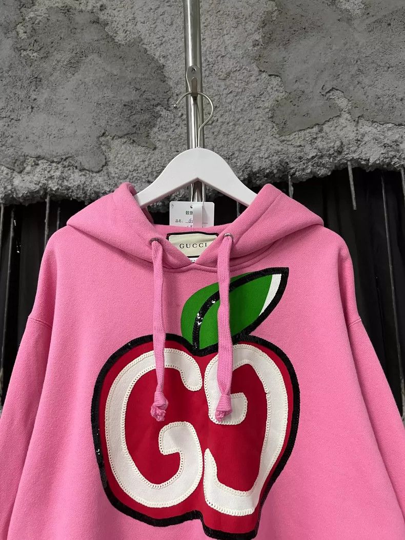 Gucci Gucci Pink Hoodie with Apple Design Size US S / EU 44-46 / 1 - 3 Thumbnail