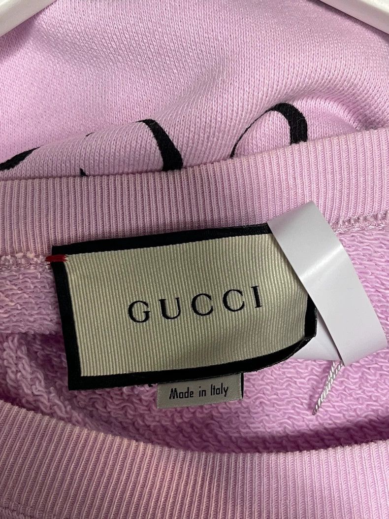Gucci Gucci Pink Sweatshirt with Text Design Size US M / EU 48-50 / 2 - 5 Thumbnail