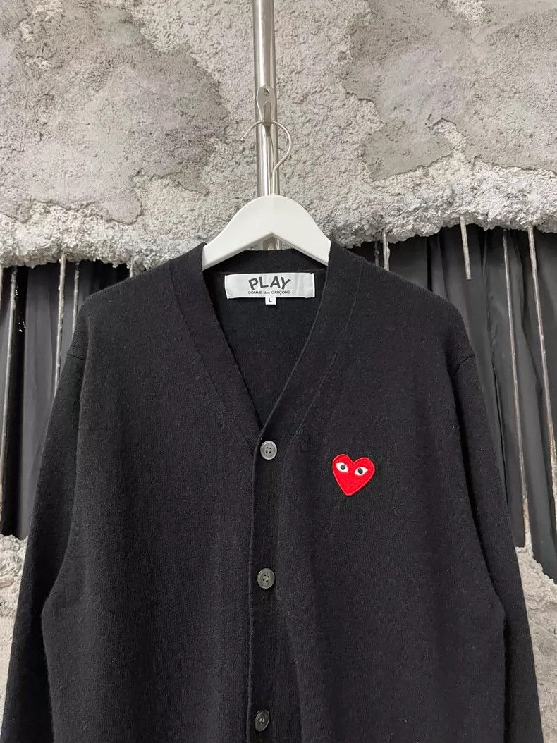 Comme des Garcons PLAY CDG Play Wool Cardigan Size L Size US L / EU 52-54 / 3 - 3 Thumbnail