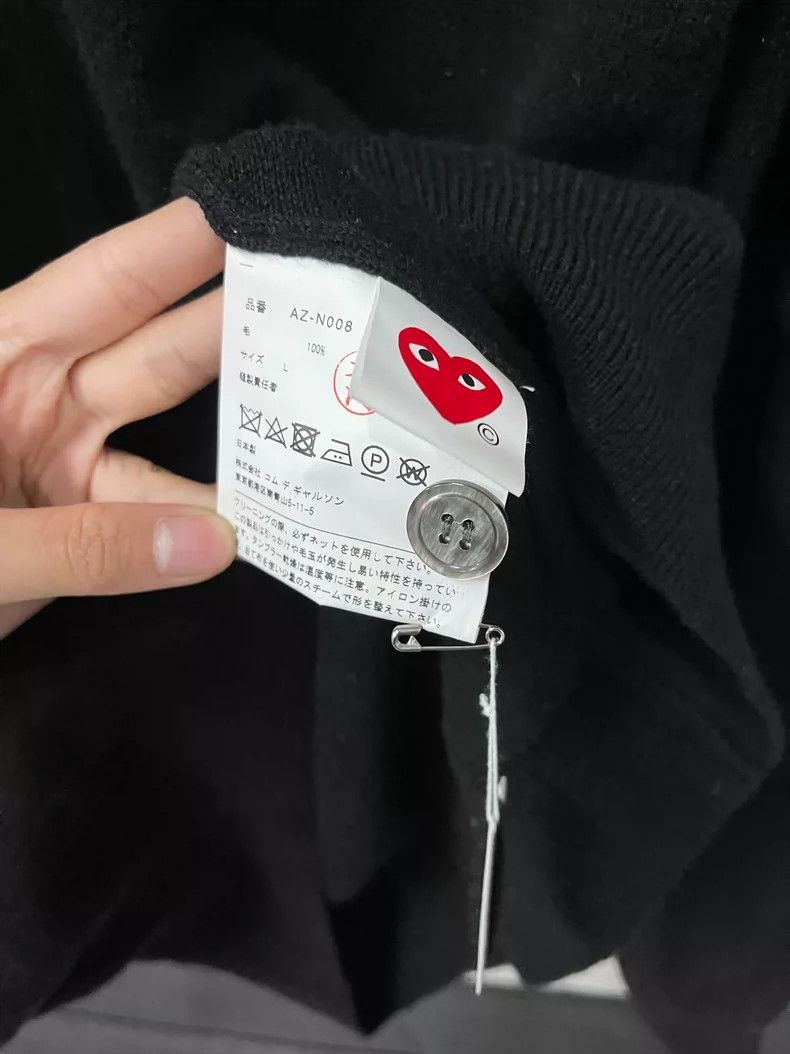 Comme des Garcons PLAY CDG Play Wool Cardigan Size L Size US L / EU 52-54 / 3 - 7 Thumbnail