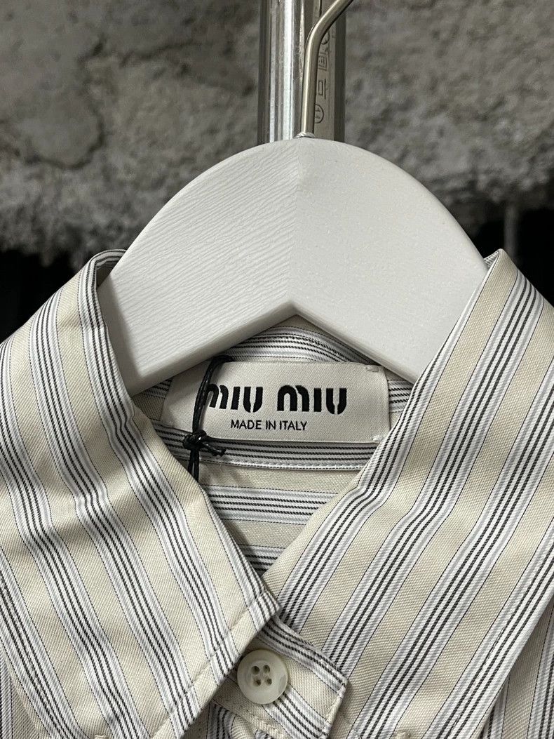 Miu Miu Miumiu Striped Long Sleeve Shirt Size US M / EU 48-50 / 2 - 6 Thumbnail