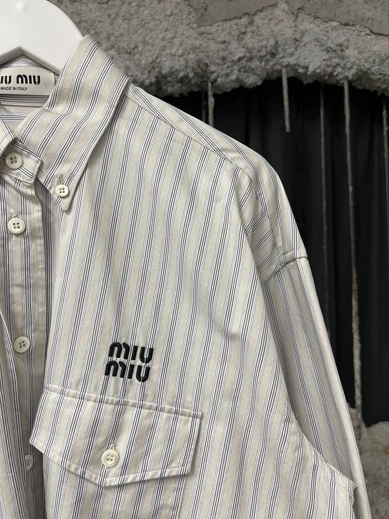 Miu Miu Miumiu Striped Long Sleeve Shirt Size US M / EU 48-50 / 2 - 5 Thumbnail