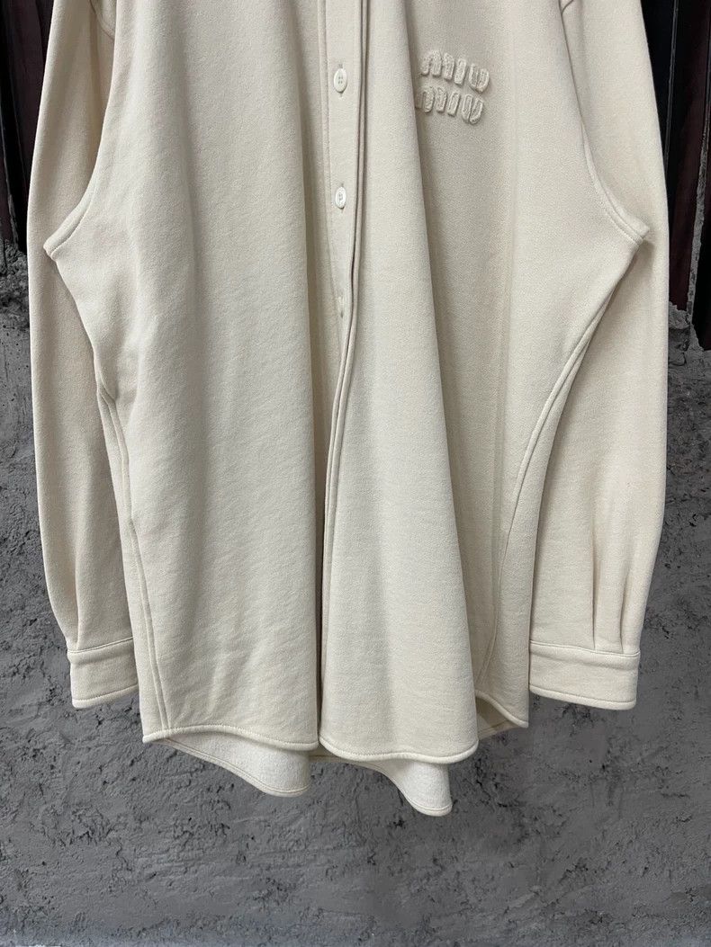 Miu Miu Miu Miu Long Sleeve Shirt in Beige Size US S / EU 44-46 / 1 - 4 Thumbnail