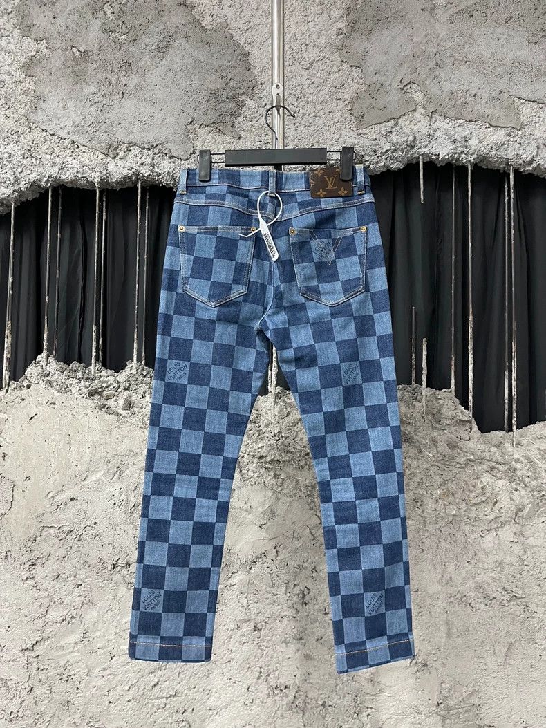 Louis Vuitton Louis Vuitton Checkerboard Denim Pants Size 34 Size 34" / US 12 / IT 48 - 2 Thumbnail
