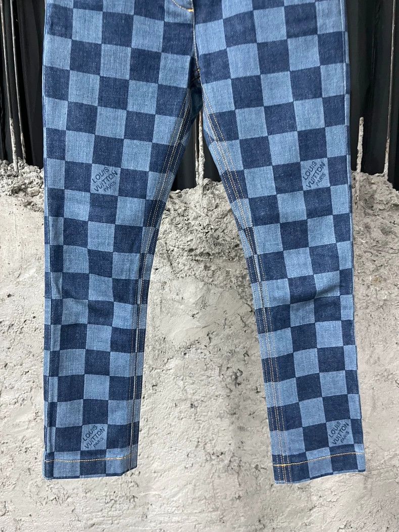 Louis Vuitton Louis Vuitton Checkerboard Denim Pants Size 34 Size 34" / US 12 / IT 48 - 4 Thumbnail