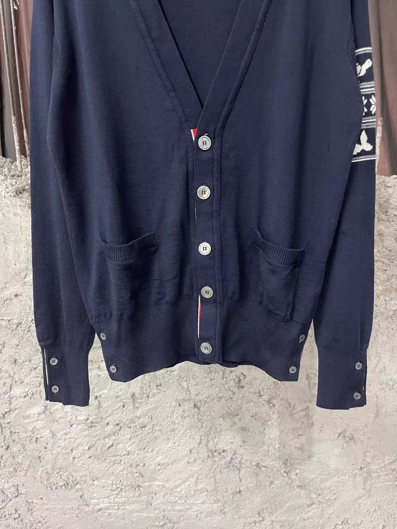 Thom Browne Thom Browne Wool Cardigan Sweater for Men Size US XXS / EU 40 - 4 Thumbnail