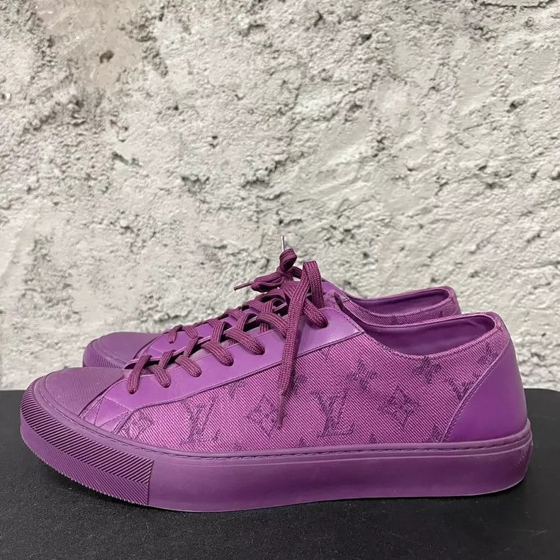 Louis Vuitton Louis Vuitton Purple Denim Sneakers Size 8.5 Size US 8.5 / EU 41-42 - 2 Thumbnail