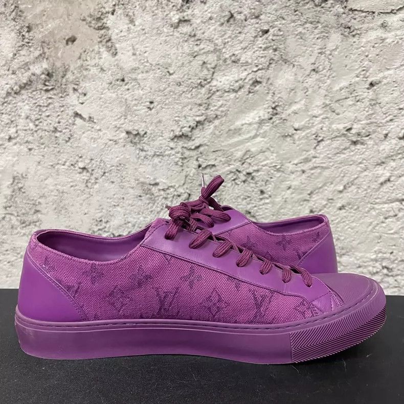 Louis Vuitton Louis Vuitton Purple Denim Sneakers Size 8.5 Size US 8.5 / EU 41-42 - 4 Thumbnail