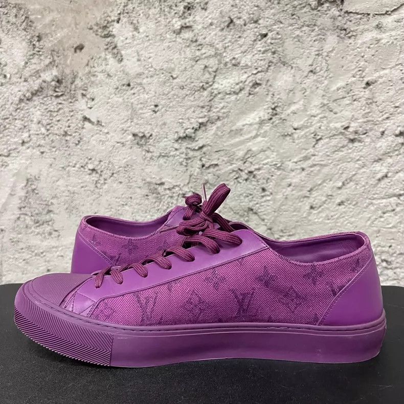 Louis Vuitton Louis Vuitton Purple Denim Sneakers Size 8.5 Size US 8.5 / EU 41-42 - 5 Thumbnail