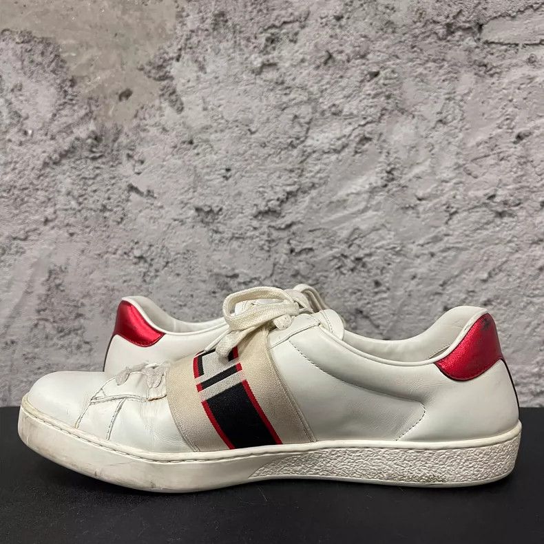 Gucci Gucci White Sneakers with Red Accent Size US 9 / EU 42 - 5 Thumbnail