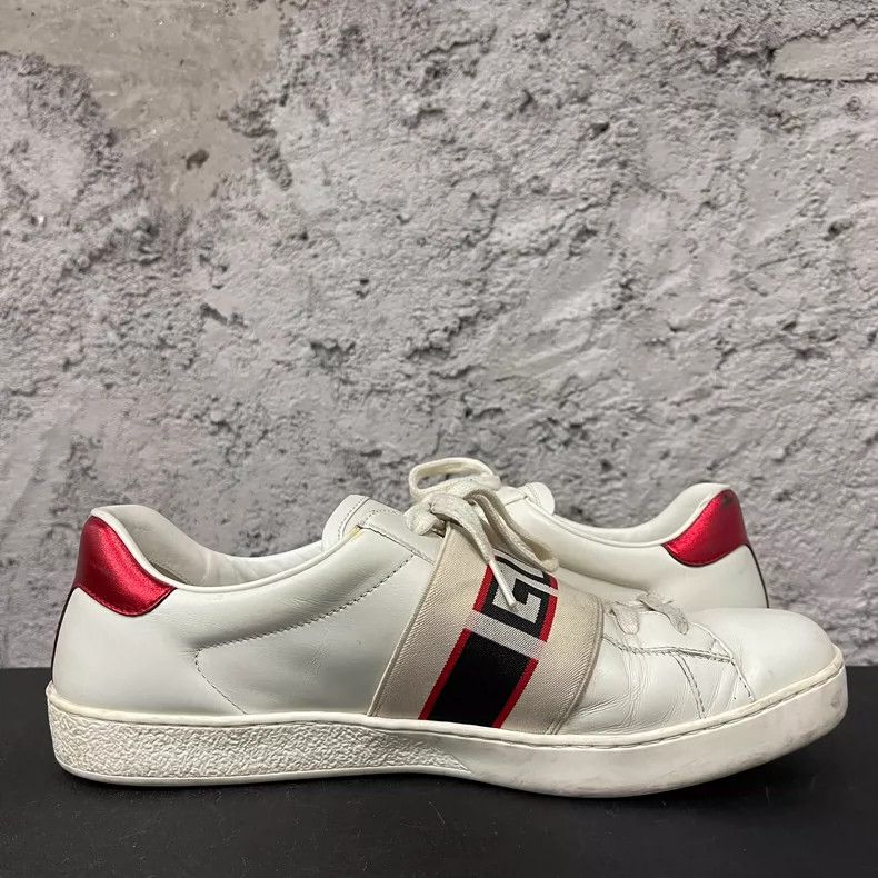 Gucci Gucci White Sneakers with Red Accent Size US 9 / EU 42 - 4 Thumbnail