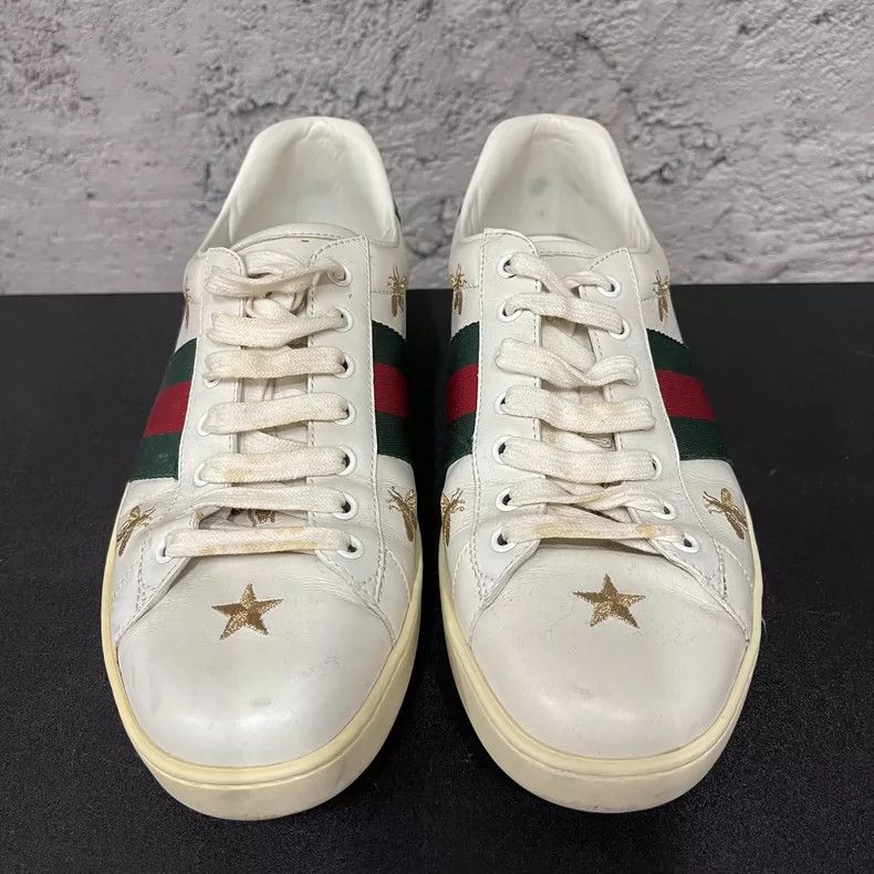 Gucci Gucci White Sneakers with Green Accents Size US 8.5 / EU 41-42 - 6 Thumbnail