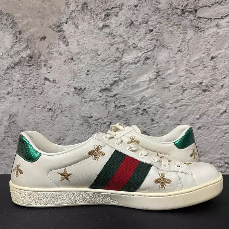 Gucci Gucci White Sneakers with Green Accents Size US 8.5 / EU 41-42 - 4 Thumbnail