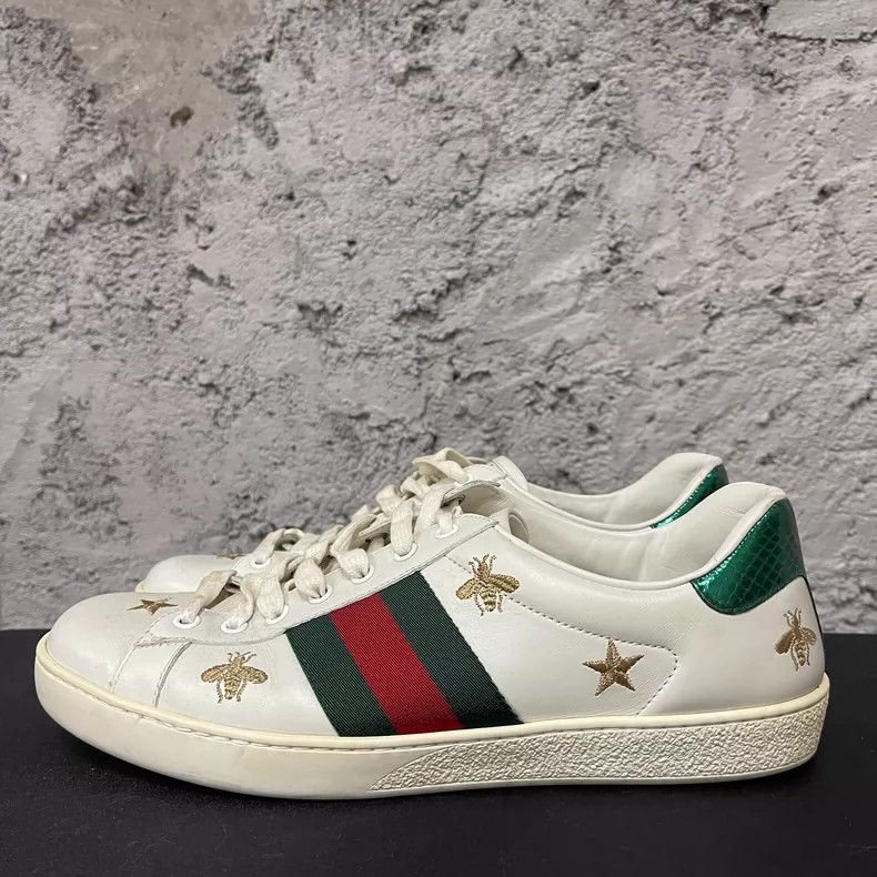 Gucci Gucci White Sneakers with Green Accents Size US 8.5 / EU 41-42 - 2 Thumbnail
