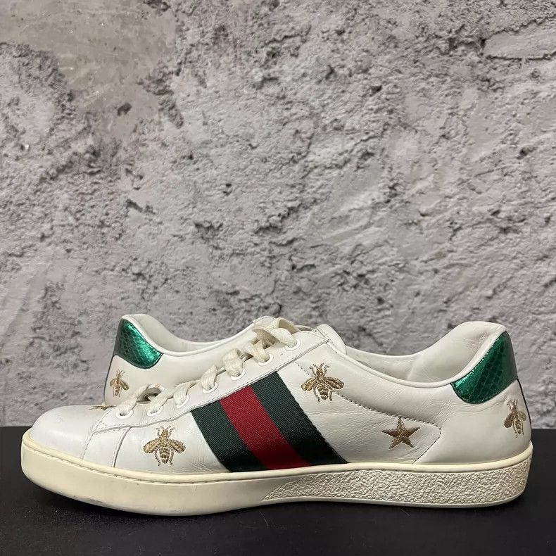 Gucci Gucci White Sneakers with Green Accents Size US 8.5 / EU 41-42 - 5 Thumbnail