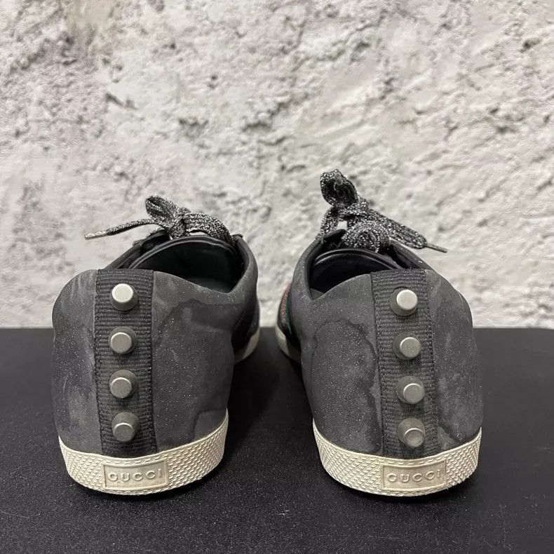 Gucci Gucci Black Sneakers with Green and Red Stripe Size US 8.5 / EU 41-42 - 3 Thumbnail