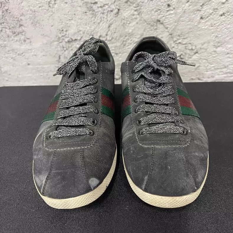 Gucci Gucci Black Sneakers with Green and Red Stripe Size US 8.5 / EU 41-42 - 6 Thumbnail