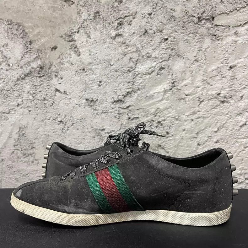 Gucci Gucci Black Sneakers with Green and Red Stripe Size US 8.5 / EU 41-42 - 5 Thumbnail