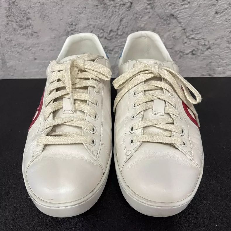 Gucci Gucci White Sneakers with Red Logo Size US 7 / EU 40 - 6 Thumbnail