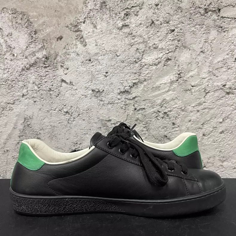 Gucci Gucci Black Sneakers with Green Accents Size US 7 / EU 40 - 4 Thumbnail