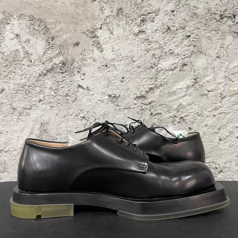 Bottega Veneta Black Double Sole Derby Shoes