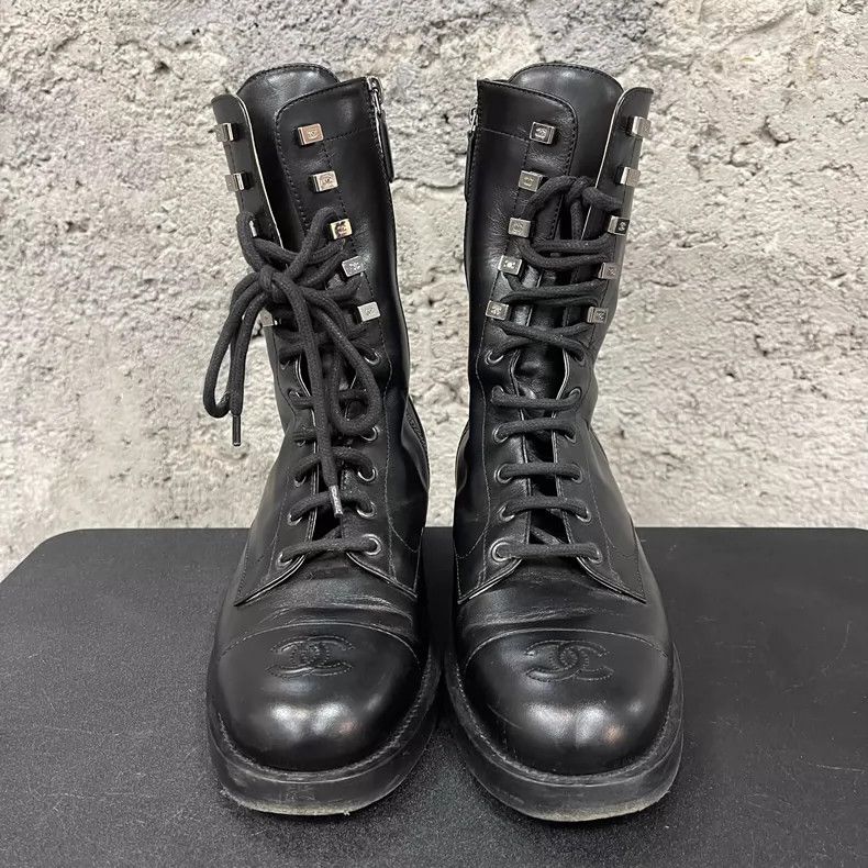 Chanel Chanel Black Leather Boots Size 39 Size US 8.5 / EU 41-42 - 6 Thumbnail
