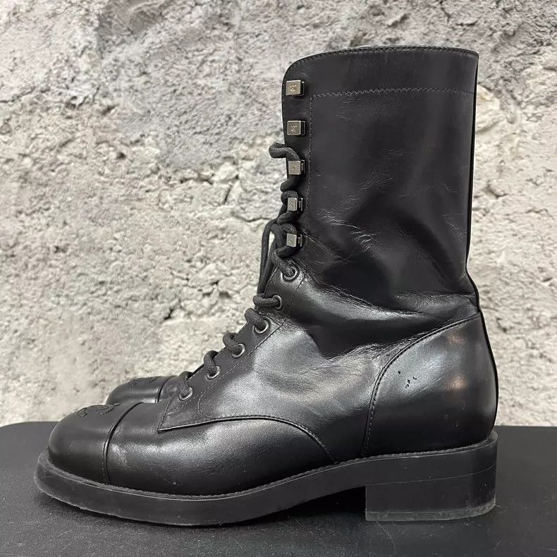 Chanel Chanel Black Leather Boots Size 39 Size US 8.5 / EU 41-42 - 2 Thumbnail