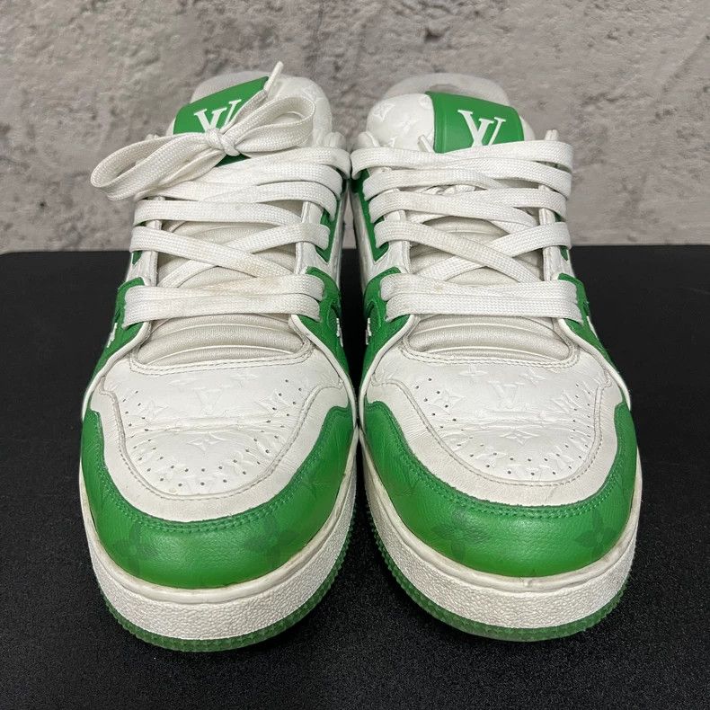 Louis Vuitton Louis Vuitton LV Trainer White Green Sneakers Size US 7 / EU 40 - 6 Thumbnail