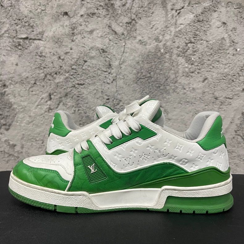 Louis Vuitton Louis Vuitton LV Trainer White Green Sneakers Size US 7 / EU 40 - 5 Thumbnail