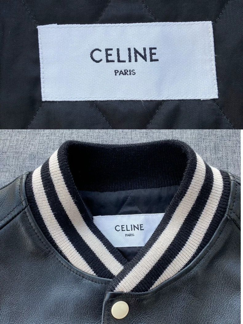 Celine Celine SS23 Striped Letter Patch Leather Jacket-yf Size US XXL / EU 58 / 5 - 7 Thumbnail