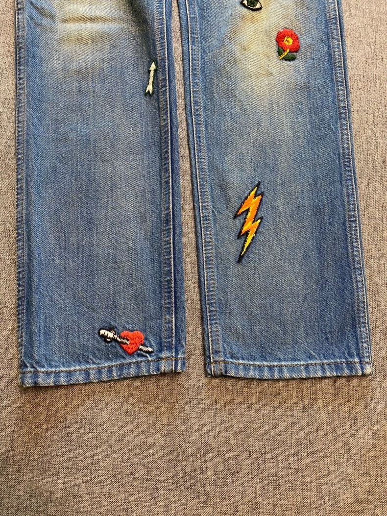 Gucci Gucci Patterned Blue Denim Pants Size 29-yf Size US 29 - 4 Thumbnail