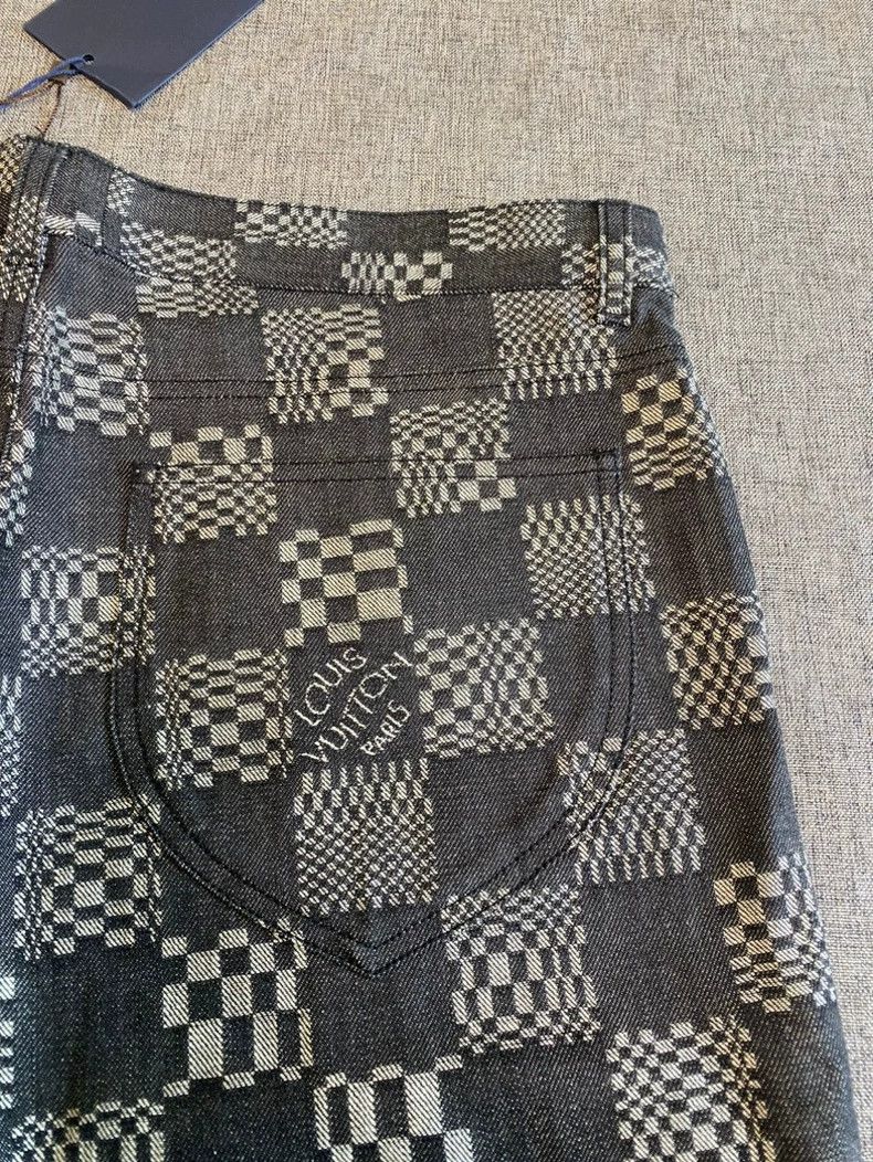 Louis Vuitton Louis Vuitton Gray Checkered Denim Pants-yf Size US 33 - 6 Thumbnail