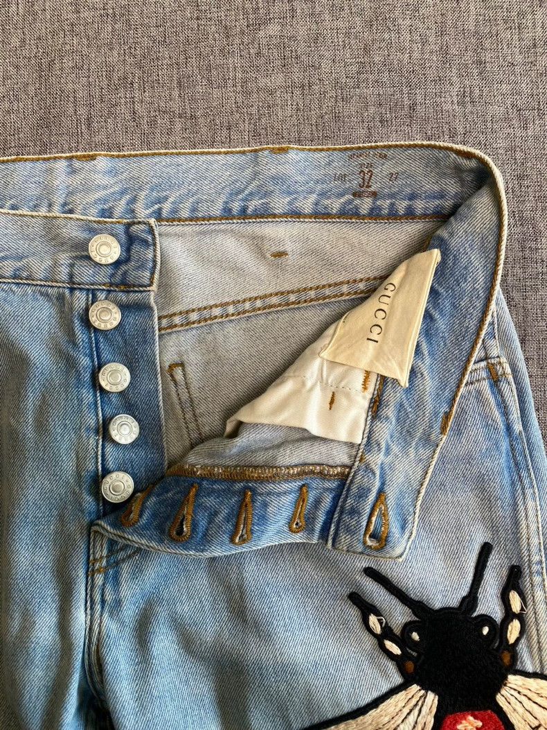 Gucci Gucci Bee Embroidered Denim Pants Size 32-yf Size US 32 / EU 48 - 3 Thumbnail